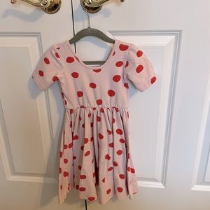 Alice + Ames short sleeve dress, pink polka dot, size 5